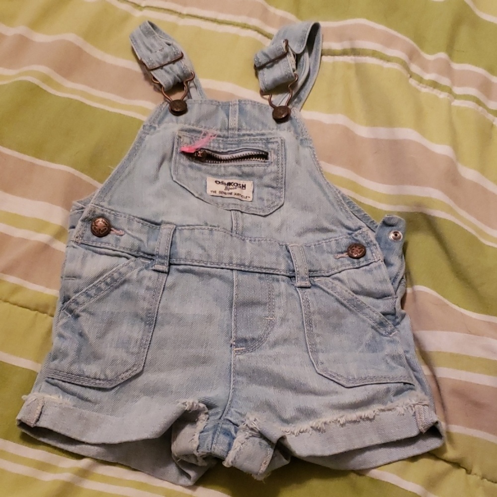 Little girl jean overall shorts